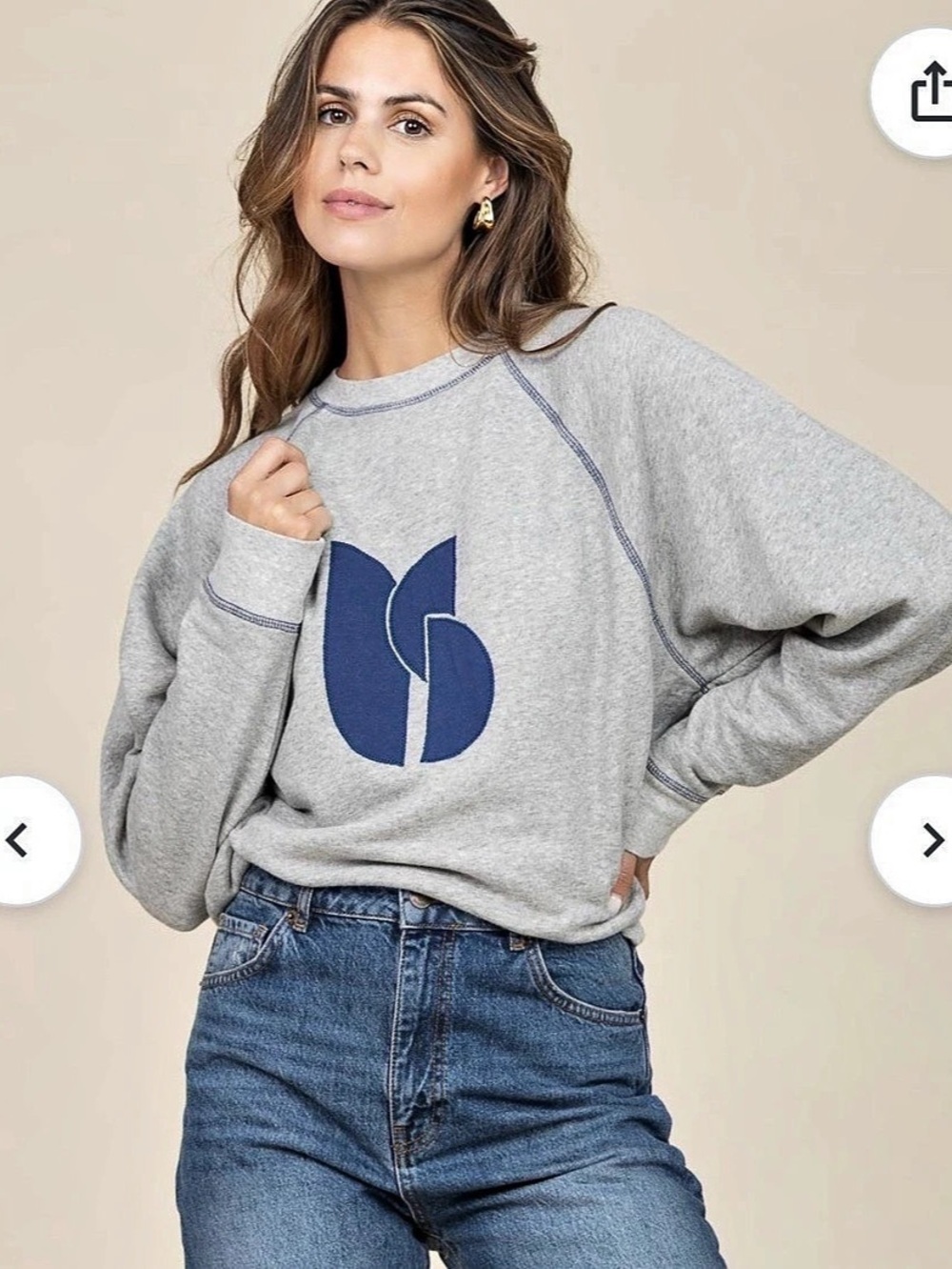 ba&sh Benjamin Sweatshirt Gray Graphic Size 2